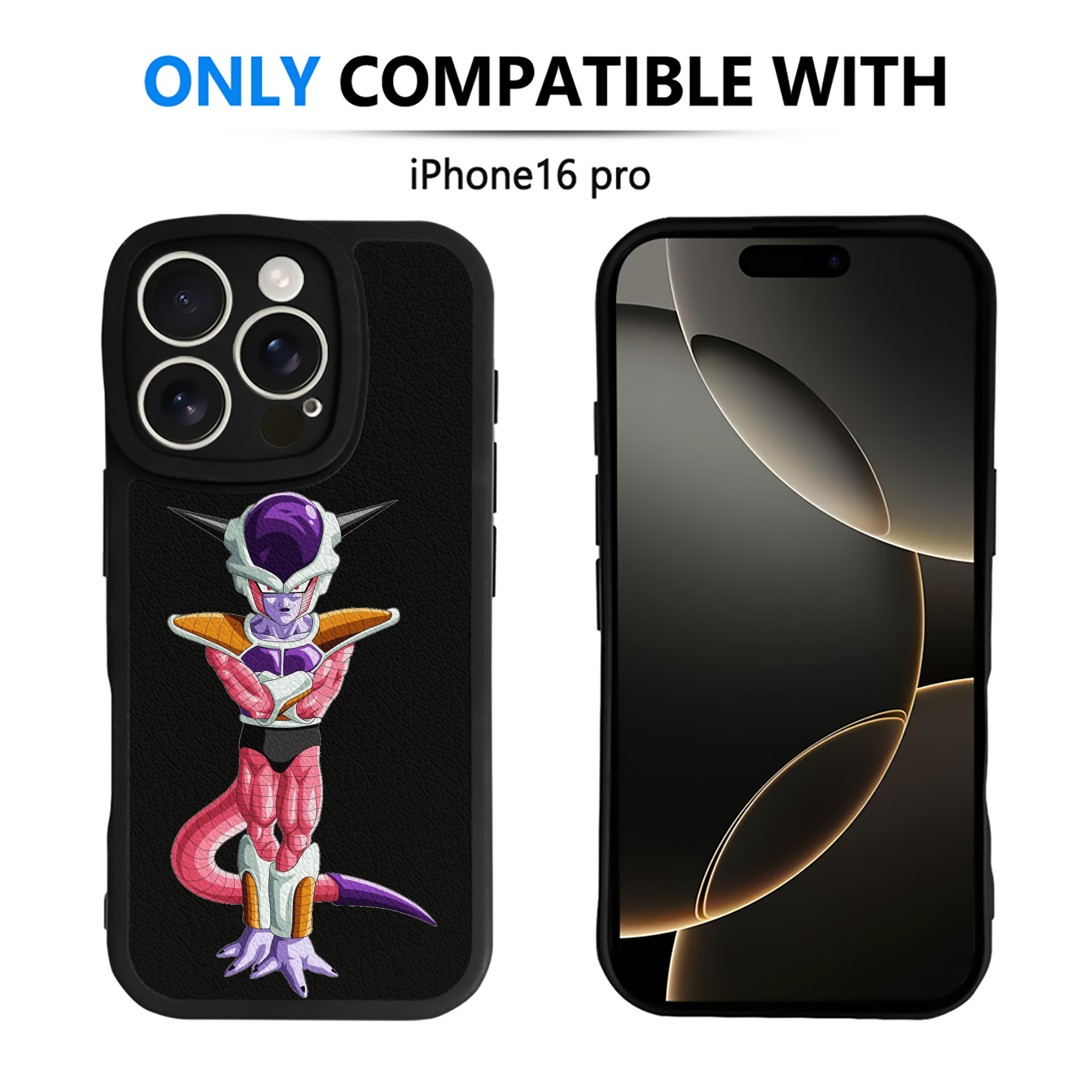 （画像用） ドラゴンボール フリーザ DRAGON BALL Frieza 【iPhone 16シリーズ対応】シリコンスマホケース（レザー調） 材質：シリコン